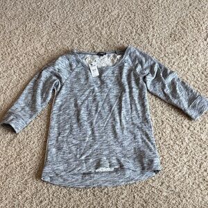 Express Heather Gray Lace Detail sweatshirt